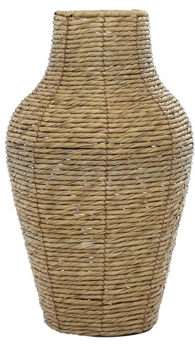 Deco 79 Vaso decorativo in finta alga marina, realizzato a mano, vaso alto da pavimento, vaso per la decorazione della casa, 25,4 x 25,4 x 45,7 cm, marrone