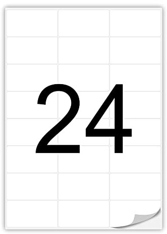 V1 Trade Etiketten Selbstklebend Bedruckbar 100 Blatt - 2400 Stück x Klebeetiketten 70x37 mm - Etiketten Zum Bedrucken - Aufkleber Zum Beschriften - Selbstklebende Etiketten Mit Starkem Kleber