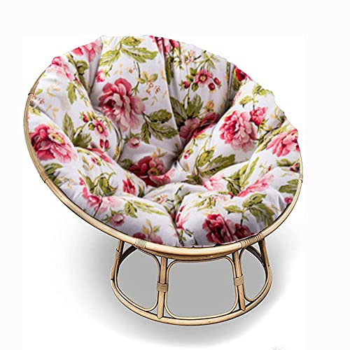 SRHWBF Papasan Stuhl Kissen Polster für Papasansessel Gartenstuhl Gepolstert Sitzkissen für Korbsessel Balkonstuhl Dickes bequemes (NUR Kissen) (E Ø105cm/41 in)