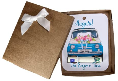 Biglietto Portasoldi Personalizzato per Nozze – Con Scatolina e Frase – Regalo Matrimonio per Sposi – Busta Porta Soldi Elegante per Cerimonie e Occasioni Speciali