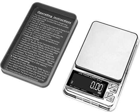 Digitale Küchenwaage 0,01 g Genauigkeit mit 7 Einheiten g/oz/ct für Gold, Schmuck, Lebensmittel Kochen, Diätportionen, Juwelierarbeit