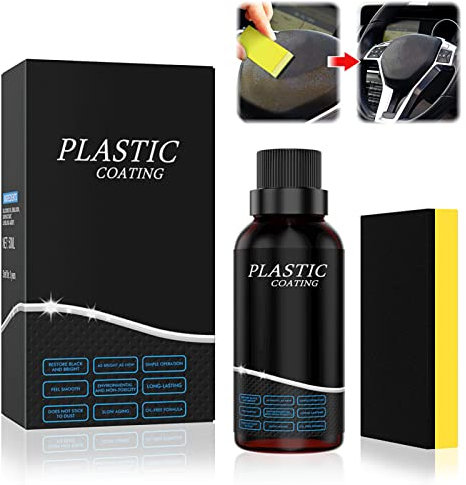Car Plastic Restorer,Nano Plastic Refreshing Back To Black Car Plastic Revitalizing Coating Agent,Plastic Parts Refurbish Agent,Black Plastic Restorer for Car,Car Refurbishment Cleaning Agent