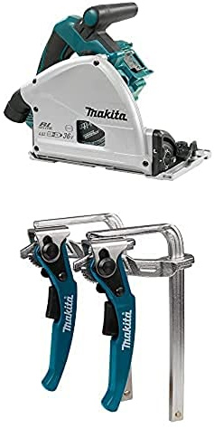 Makita DSP600ZJ Akku-Tauchsäge 56mm 2x18V (ohne Akku, ohne Ladegerät) im MAKPAC + Klemmzwingen Set 2stk.
