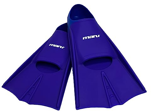 Maru Träningsfenor, sililländare för starkare, snabbare spark med större framdrivning, används för träning, unisex simfenor för vuxna och barn (lila/blå, storlek 5/7 38/41)