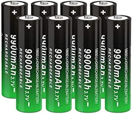 Batterie Rechargeable I86SO, 3.7 Volts, 9900mAh, pour Haut-parleurs, Appareils Photo Numériques, Radios, 8 Pièces