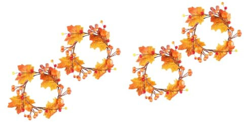 ABOOFAN 4 Stück Ahorn-Kürbis-Kranz herbstdeko Halloween Dekoration Erntedankkränze Fallen rustikale Kerzenringe Girlande Partydekoration künstlicher Kranz schmücken Requisiten Schaum