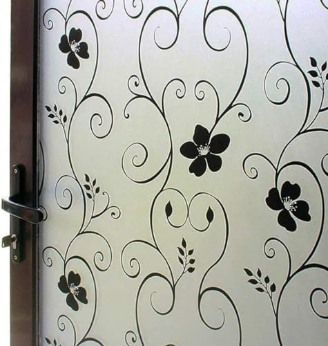 DUOFIRE Privacy Window Film Frosted Decorative Window Sticker Non Adhesive No-Glue Static Cling Glass Film Anti-UV Film (30cm X 120cm， DP014B)