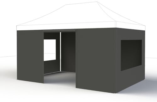 Pavillonseitenteil >Allrounder< in grau, 100% Polyester - 300x330x0,1cm (BxHxT)