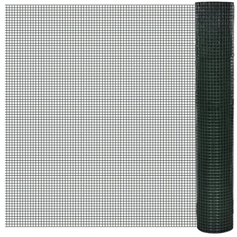 Kavolet 10x1 m Drahtgitter, Drahtzaun für Hühner, Volierendraht Maschendraht Wühlmausgitter Drahtzaun für Hochbeet, Verzinkt mit PVC-Beschichtung Maschengröße: 12 x 12 mm