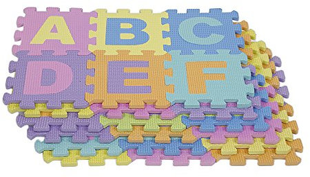 Puzzlematte, Schaumstoff, Babymatte, sehr widerstandsfähig, Alphabete & Zahlen für Kinder, Puzzlematte aus Schaumstoff, Alphabet, 36-teilig