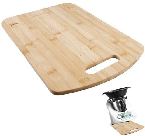 Thermomix Gleitbrett TM6 TM5 Gleitbrett Thermomix für Monsieur Cuisine Smart ist aus Bambus & Universalrädern, Thermomix Zubehör Rollbrett Slider Müheloses Verschieben stabiler Stand