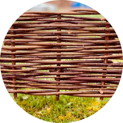 Willow Edging Garden Border - 4 Pack 1m Woven Wood Landscape Edging (4m Total)