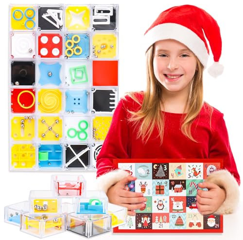 Calendario de Adviento 2024 juegos de Paciencia,calendario de Adviento para niños con 24 Sorpresas, Cuenta regresiva de Navidad, mini juego de pensamiento, Christmas Calendario Adviento para niños