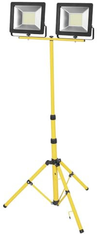 Projecteur LED 20 W, froid, avec trépied de 5 m, idéal pour l'éclairage d'événements et la signalisation extérieure.