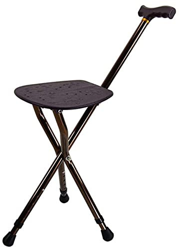 Siège pliant portable, réglage de la hauteur du bâton de marche, tabouret de camping, chaise de randonnée, canne, siège de canne de 83 à 93 cm, capacité de 350 lb, chaises combinées, tabouret, canne
