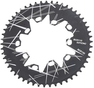 Sehuby Ovales Kettenblatt für Fahrräder, 52T/54T/56T/58T/60T, Aluminiumlegierung, ovales Scheiben-Kettenblatt für Rennräder, Falträder