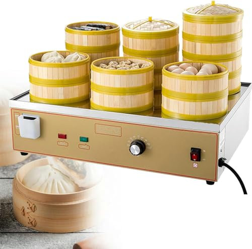 LYFDPN Macchina per la Cottura a Vapore di Alimenti in Acciaio Inossidabile, vaporiera elettrica Commerciale, Macchina per scaldare panini elettrici (6holes 110V)