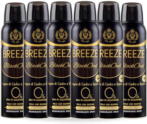 BREEZE | Deodorante Spray Blackoud, 6x150 ml