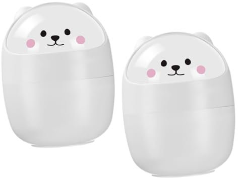 TOPPERFUN 2pezzi Cestino Per Rifiuti Da Tavolo Cestino Con Coperchio Per Spazzatura Da Banco Riutilizzabile Contenitore Per Spazzatura