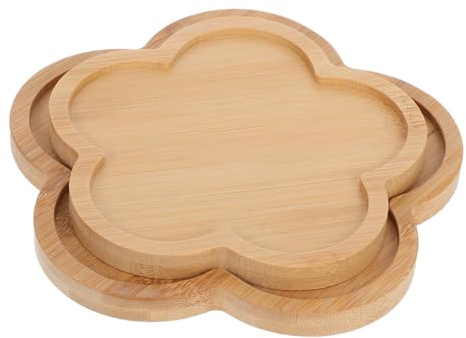 Posavasos Decorativos 2 Piezas de Madera en Color Caqui