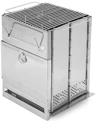 Réchaud d'extérieur ultra léger et pliable en acier inoxydable pour barbecue au charbon de bois