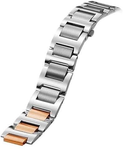 yeziu Edelstahl-Uhrenarmband Für Cartier Ballon Bleu Uhrenkette Mit Konkaven Und Konvexen Schnittstellen(Silverr,20-12mm)