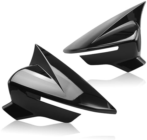 TECTICO Carcasas de Espejos Retrovisores - Cobertura para Espejo Lateral Compatible con Seat Leon MK3 5F ST/FR/Cupra 2012–2020, Ibiza Mk5 Arona KJ7 2017–2020, Negro Brillante, 1 par
