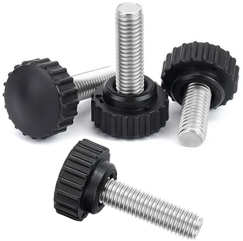 YOGAZEN 4 Stück Rändelschraube M8, M8 x 30mm 304 Edelstahl Runder Kopf förmige Klemmschraubenknopf, Daumenschrauben Griff, Flügelschraube M8, für schnellen Austausch des Handfestziehknopfs