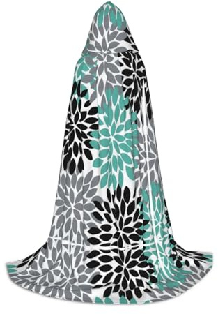 WOPQS Cape à capuche pour adolescent, carnaval, Halloween, costume de magicien de dahlia