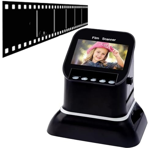 LQQYJSM Professional 22MP Film Scanner, High Resolution Film Slide Scanner, for 35mm, 135,126,127 Negatives & Slides to Digital JPEG, Supports Image Preview & Editing with 4.3 Inch LCD Display