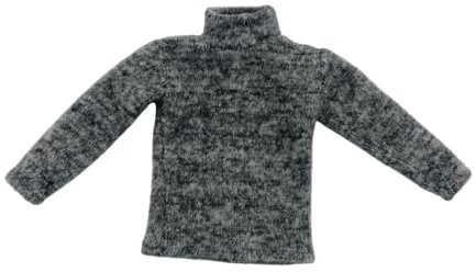 DuskHaven 1:6 Strickpullover Langarm Pullover Retro Mode Freizeitpullover Outfit Kostüm für 12 Zoll Anziehpuppen Modellfiguren, Grau