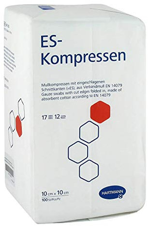 ES-KOMPRESSEN unsteril 10x10 cm 12fach 100 St