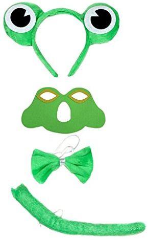Petitebelle Stirnband Bowtie Schwanz Maske 4pc Kostüm Einheitsgröße Frosch