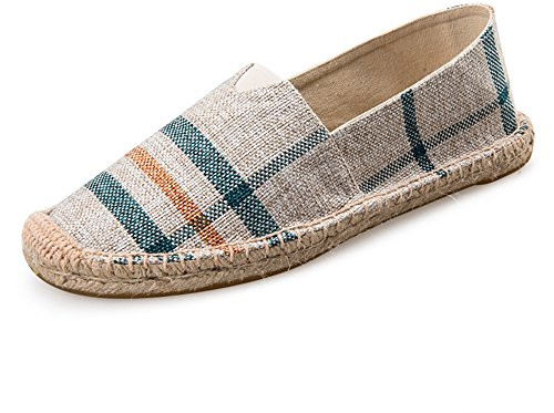 Kentti Check, Espadrillas Basse in Tela Uomo Beige 42 EU