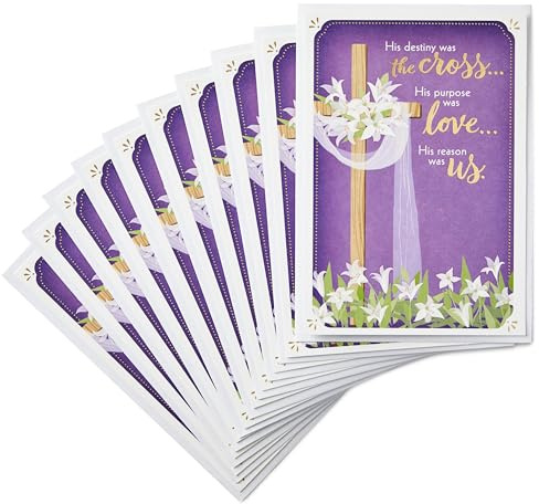 Dayspring Confezione di biglietti di Pasqua religiosi, benedizioni a Pasqua (10 biglietti con buste)