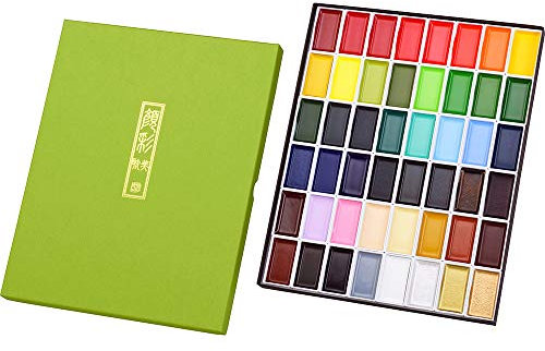Kuretake Gansai Tambi Japanische Aquarellfarben (48 Farben Set), Watercolor paint