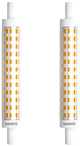 seami R7s Led 118mm,Nicht Dimmbar,10W 230V 3000k warmweiß,R7s LED-Lampe,R7S LED Glühbirnen,R7s LED Leuchtmittel,R7s J Typ LED Doppelsokel Linear Tube 360° Abstrahlwinkel(2 Stück)