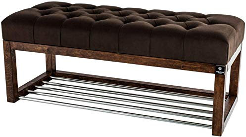 EMRA WOOD LPP 4 Höhe 40cm Braun Sitzbank Bank Hocker Flur Eingang Garderobe Holz Walnuss Lackiert Antik Schick Elegant Neu OVP Shabby Vintage Handarbeit Nach Mass (115, 35)