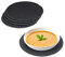 Relaxdays Piatti in Ardesia, Set da 6 Sottopiatti da 25 cm Ø, per Servire & da Scrivere, Tavolette per Buffet, Antracite
