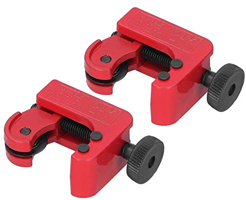 ViaGasaFamido Cortatubos de Cobre y Aluminio, 2 Piezas, Aleación de Zinc, 3-22mm, para Tubos de PVC y Acero Inoxidable, Rojo