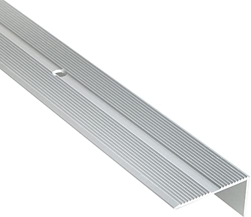 DQ-PP Vinkelprofil | profilmått – 40 mm x 20 mm borrade inklusive skruvar | silver | 200 cm | aluminium | 2 m | svängstång | avslutningsprofil | trappkant