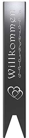 tuning-art EW100 Gartenstecker Gartenschild Willkommen | Garten Deko |Abkantung | 120cm x 21cm