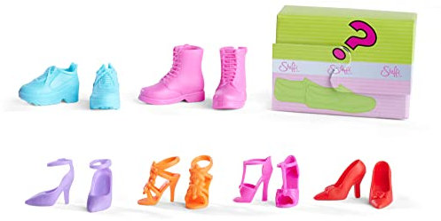 Simba 104663554 - Steffi Love Schuh-Fashion, 7 Verschiedene Paare, Schuhe für 29cm Ankleidepuppen, mit Überraschung, 2-Fach Sortiert, es Wird nur EIN Artikel geliefert, ab 3 Jahren