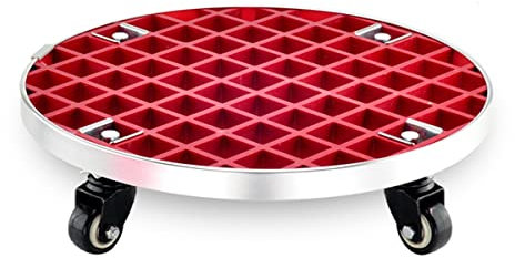 YXCKG Runder Pflanzenroller Transporthilfe für Pflanzen mit Rädern Heavy Duty, Rollen Dolly Trolley Tablett Palette mit Rädern Indoor Outdoor Home, Belastbarkeit 120kg (Color : Red, Size : 67cm/26In)