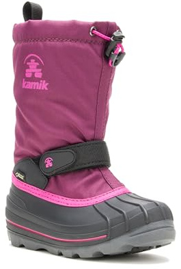 Kamik Waterbug 5 Kid's Winter Snow Boots, Waterproof & Insulated with Removable Liner, Grape - 8 Toddler (1-4 Years)