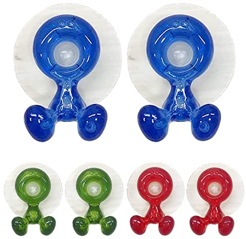 Sauger Zahnbürstenhalter, Kreativer Haken Selbstklebend,6 stücke Cartoon Zahnbürstenhalter für Kinder, niedlichen Zahnbürstenhalter, Wandmontierter Zahnbürstenhalter(Rote, Blaue und grüne Trikolore)