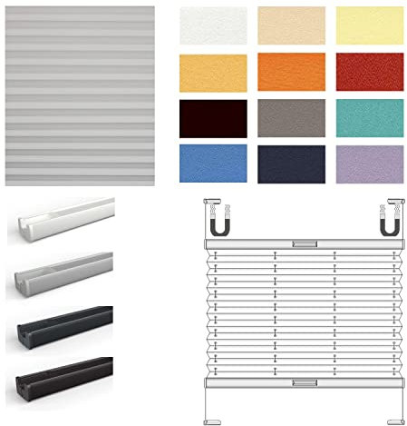 Casa Sonnenschutz Plissee Rollo Perlex nach maß zum Bohren in die Glasleiste mit reflektierender Perlexbeschichtung Ideal als Sonnenschutz und Sichtschutz für alle Fenster