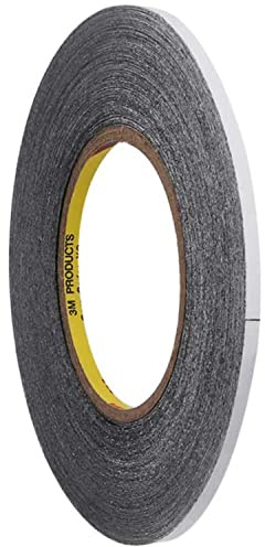 Visiodirect Rouleau Ruban adhésif Autocollant Double Face 4mm, 50m Noir pour réparations téléphone, tablettes et Ordinateurs