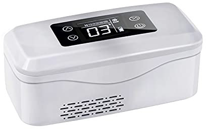 Frigoríficos Caja refrigerada con enfriador de insulina portátil, Mini enfriador de insulina, Refrigerador de temperatura constante con batería de 12000 mAh, para automóvil, viaje, hogar, 2-8 ℃ (