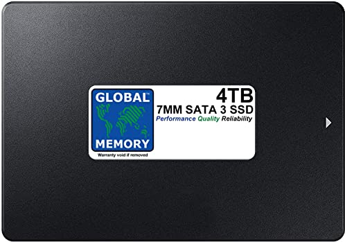 GLOBAL MEMORY Unidad de estado sólido SATA 3 de 4 TB de 7 mm de 2,5 pulgadas (SSD) para ordenadores portátiles/escritorios/servidores/estaciones de trabajo/placas madre